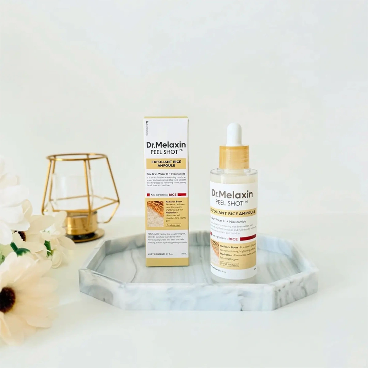 آمپول پیل شات برنج لایه بردار و روشن کننده دکتر ملاکسین