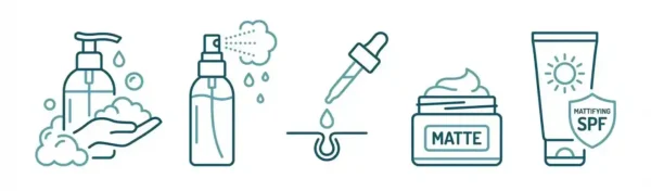 روتین ۵ مرحله‌ای مراقبت از پوست چرب؛ پاکسازی تا ضدآفتاب